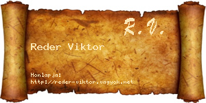 Reder Viktor névjegykártya